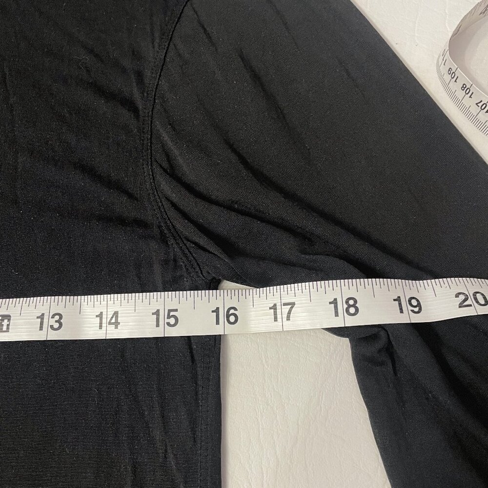 Polar Edge Shirt Mens Medium Black 100% Silk Base Layer Crew Neck Long Sleeve - Picture 8 of 9